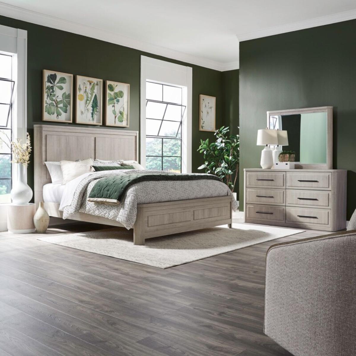 Modern Play Queen Panel Bed, Dresser & Mirror - Image 2