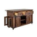 3 Drawer 4 Doors 2 Sliding Doors Wood Island - Parota - Image 5