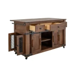 Parota 3 Drawer 4 Doors 2 Sliding Doors Wood Island - Image 4