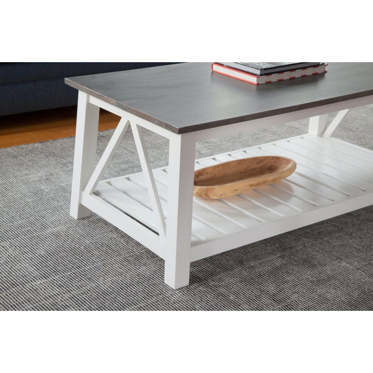 Home Accents - Surrey Coffee Table in Heather Gray and White - Image 3