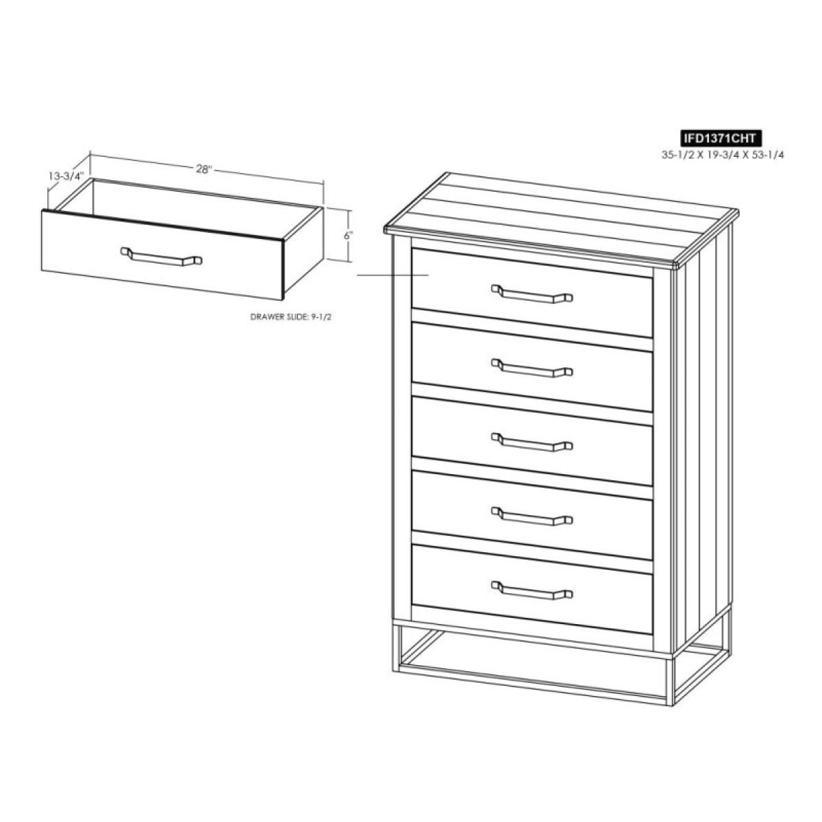 5 Drawer, Chest - Teak - Image 10