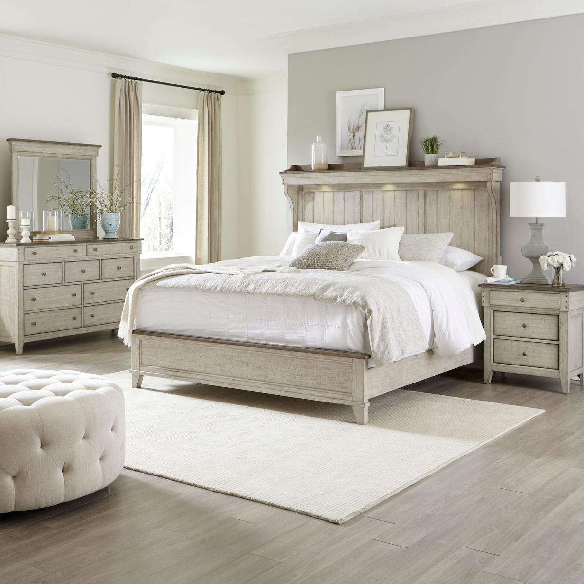 King California Mantle Bed, Dresser & Mirror, Night Stand - Image 2