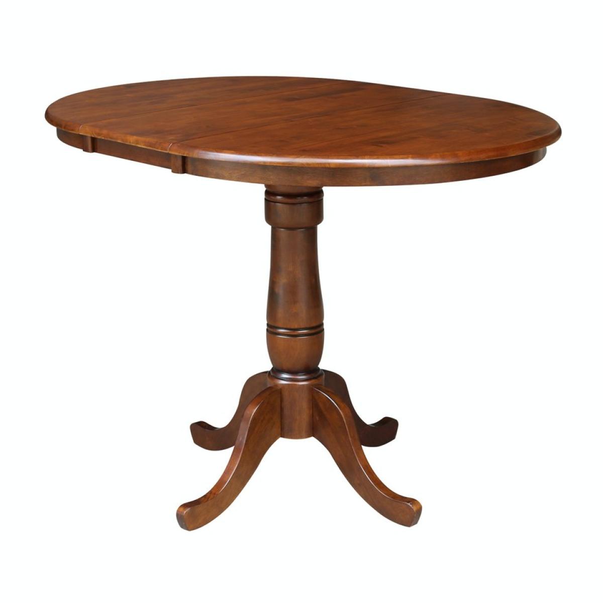 Dining Essentials - 36" Extension Table Top w/36"H Traditional Pedestal w/Extension in Espresso - Image 2