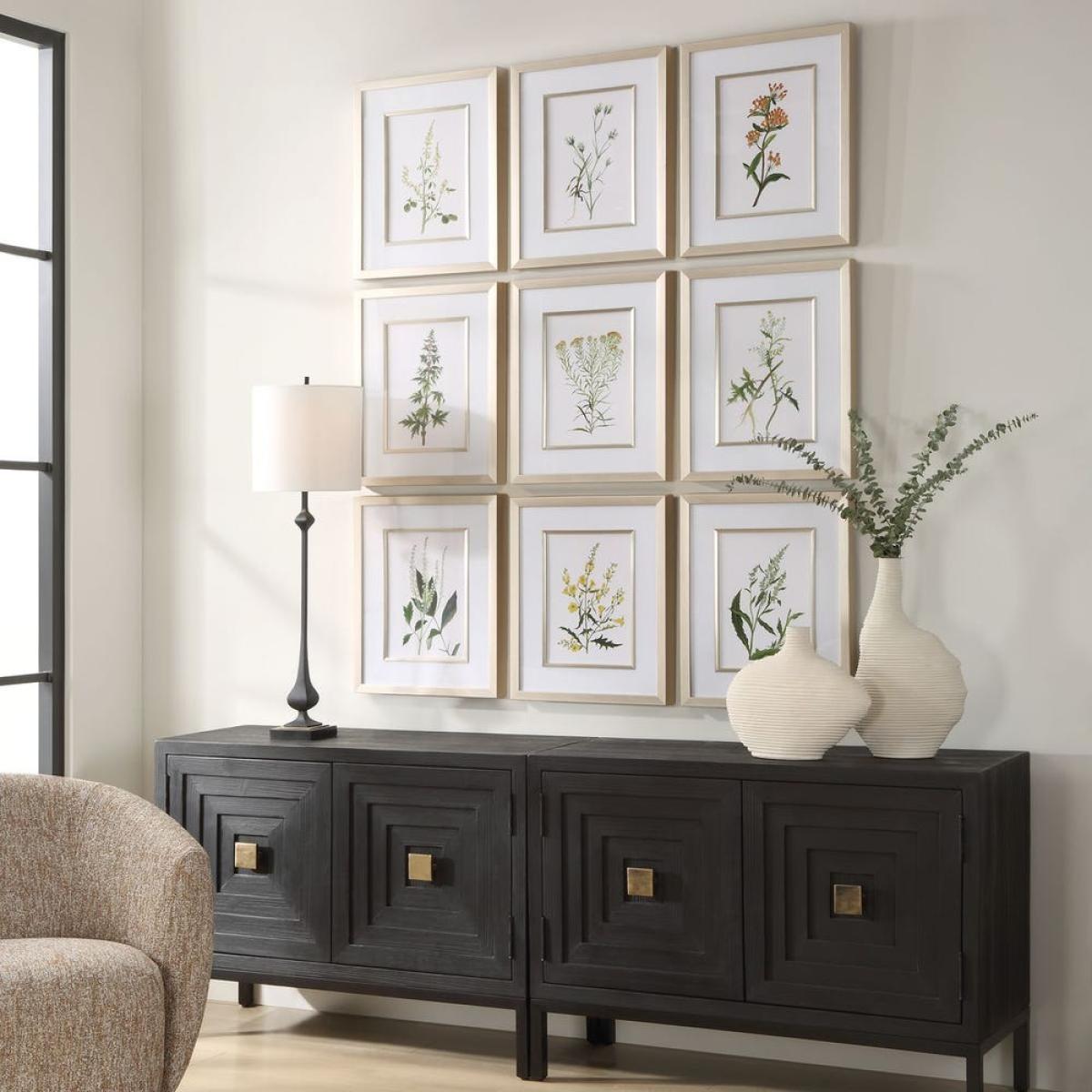 Botanical Flowers Framed Prints, S/9 - Image 4