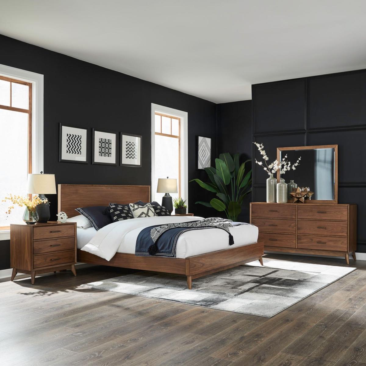 Queen Platform Bed, Dresser & Mirror, Night Stand - Image 2