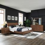 Queen Platform Bed, Dresser & Mirror, Night Stand