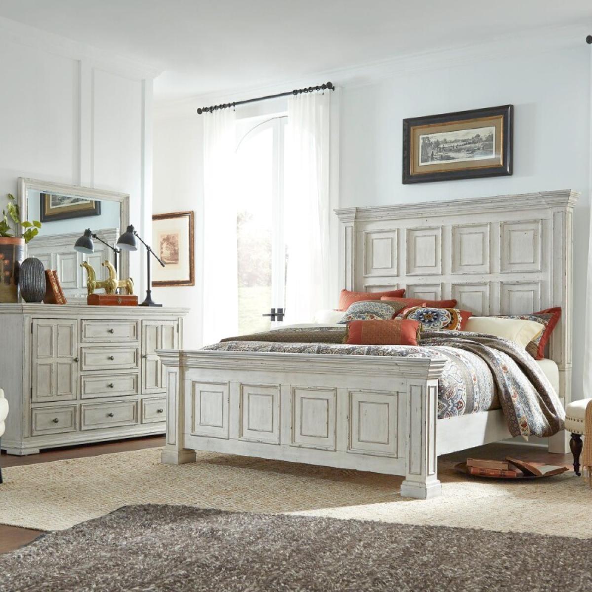 King California Panel Bed, Dresser & Mirror - Image 2