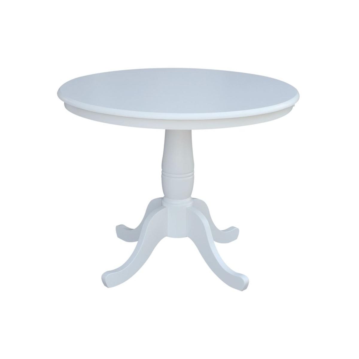 Dining Essentials - 36'' Round Table Top w/30" H Traditional Pedestal in Pure White - Image 2
