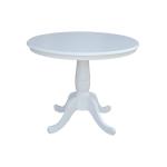 Dining Essentials - 36'' Round Table Top w/30" H Traditional Pedestal in Pure White