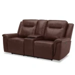 Avery Loveseat w/Console P2 - Cognac - Image 4