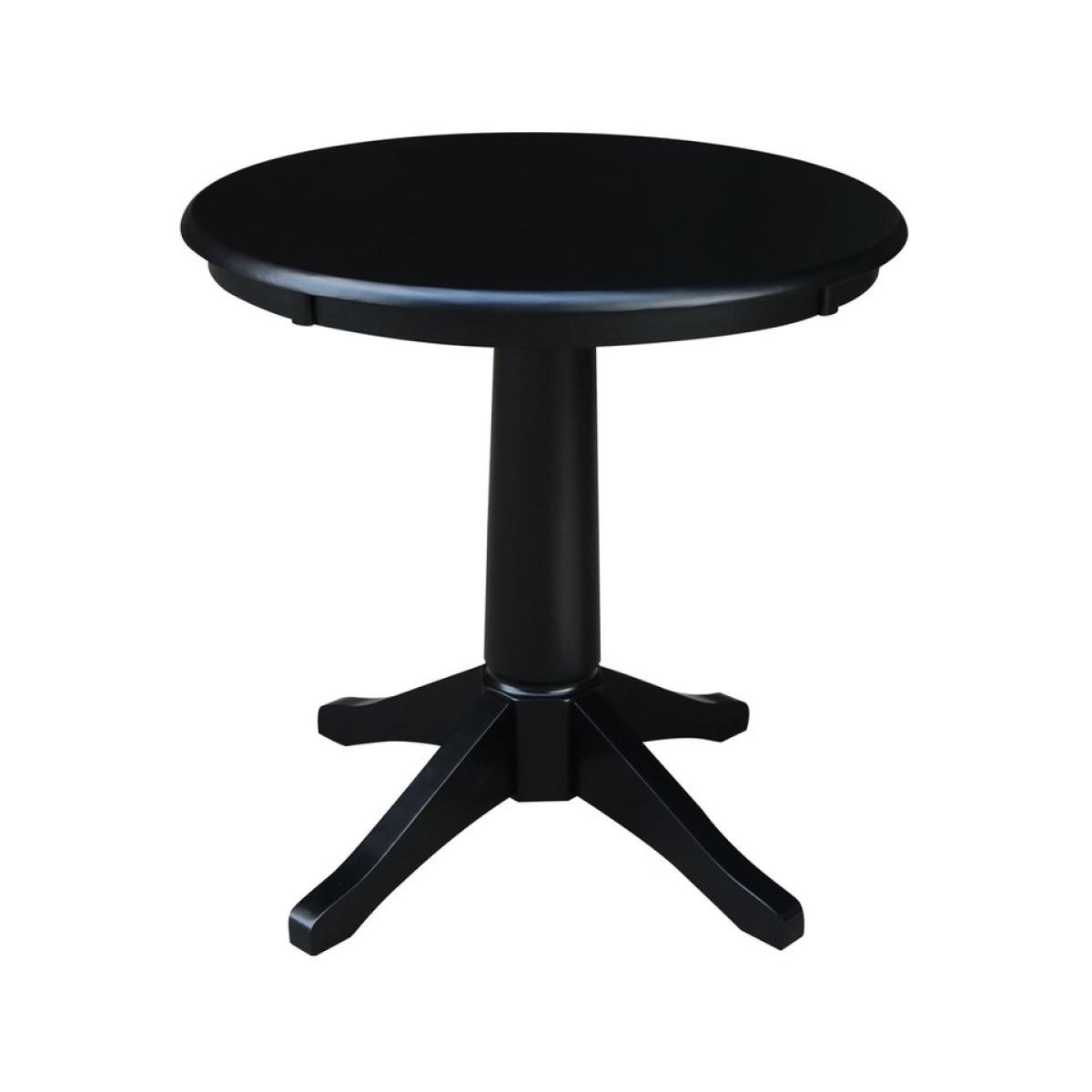 Dining Essentials - 30'' Round Table Top w/30"H Transitional Pedestal in Black - Image 2
