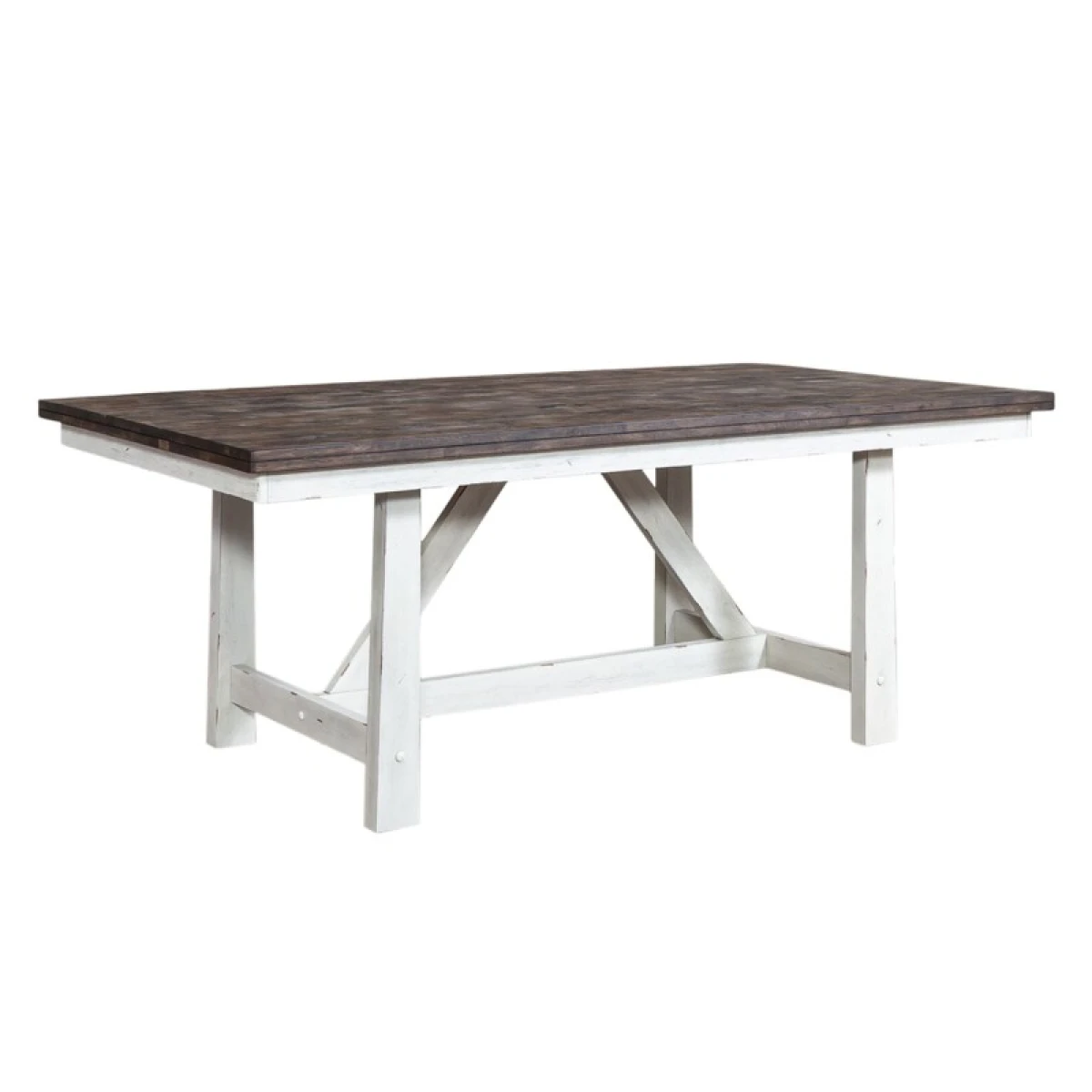 Farmhouse 7 Piece Trestle Table Set - Image 2