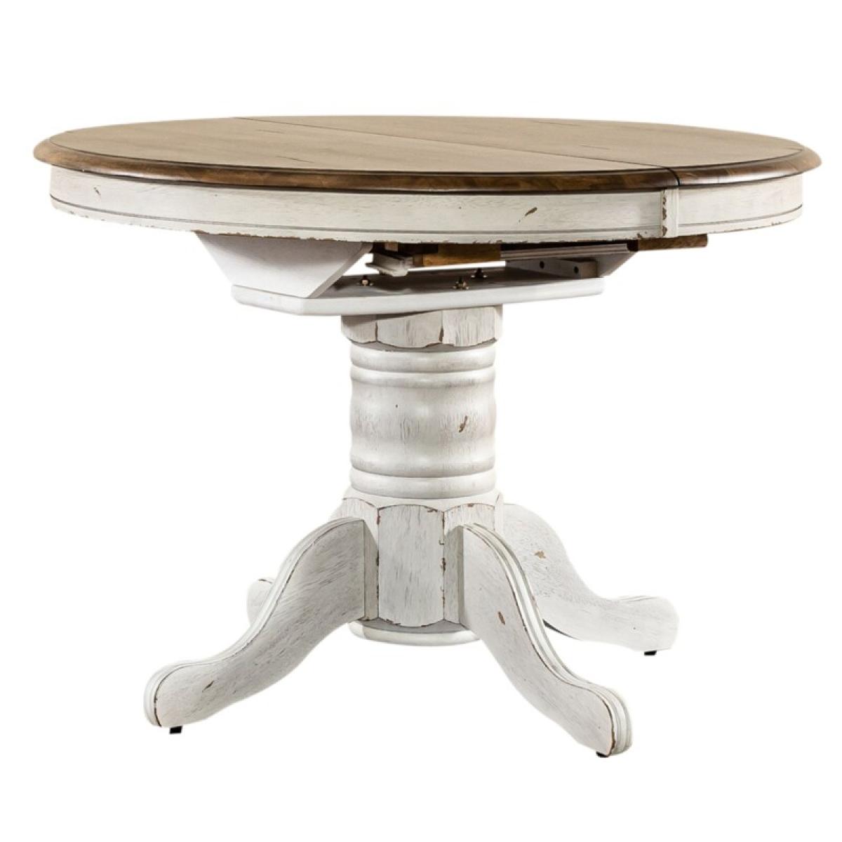 Carolina Crossing Pedestal Table Set- White - Image 4