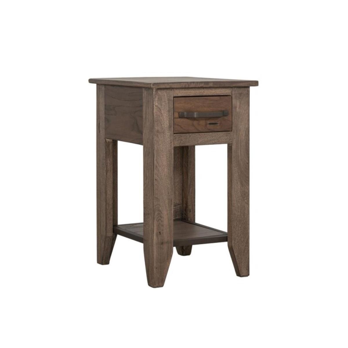 1 Drawer, 1 Shelf, Chairside Table - Natural Teca - Image 2