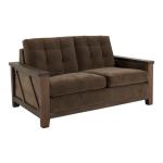 Wooden Frame, Upholstered Loveseat - Walnut