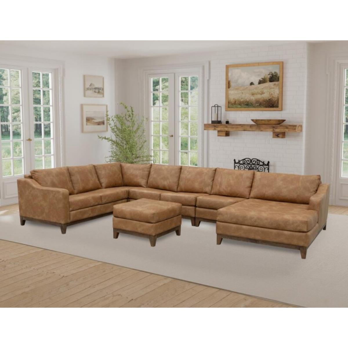 Wooden Frame & Base, Sectional Right-Arm Loveseat - Olivo - Image 3