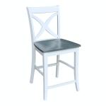 Cosmopolitan Collection - 24" Salerno Stool in Heather Gray & White