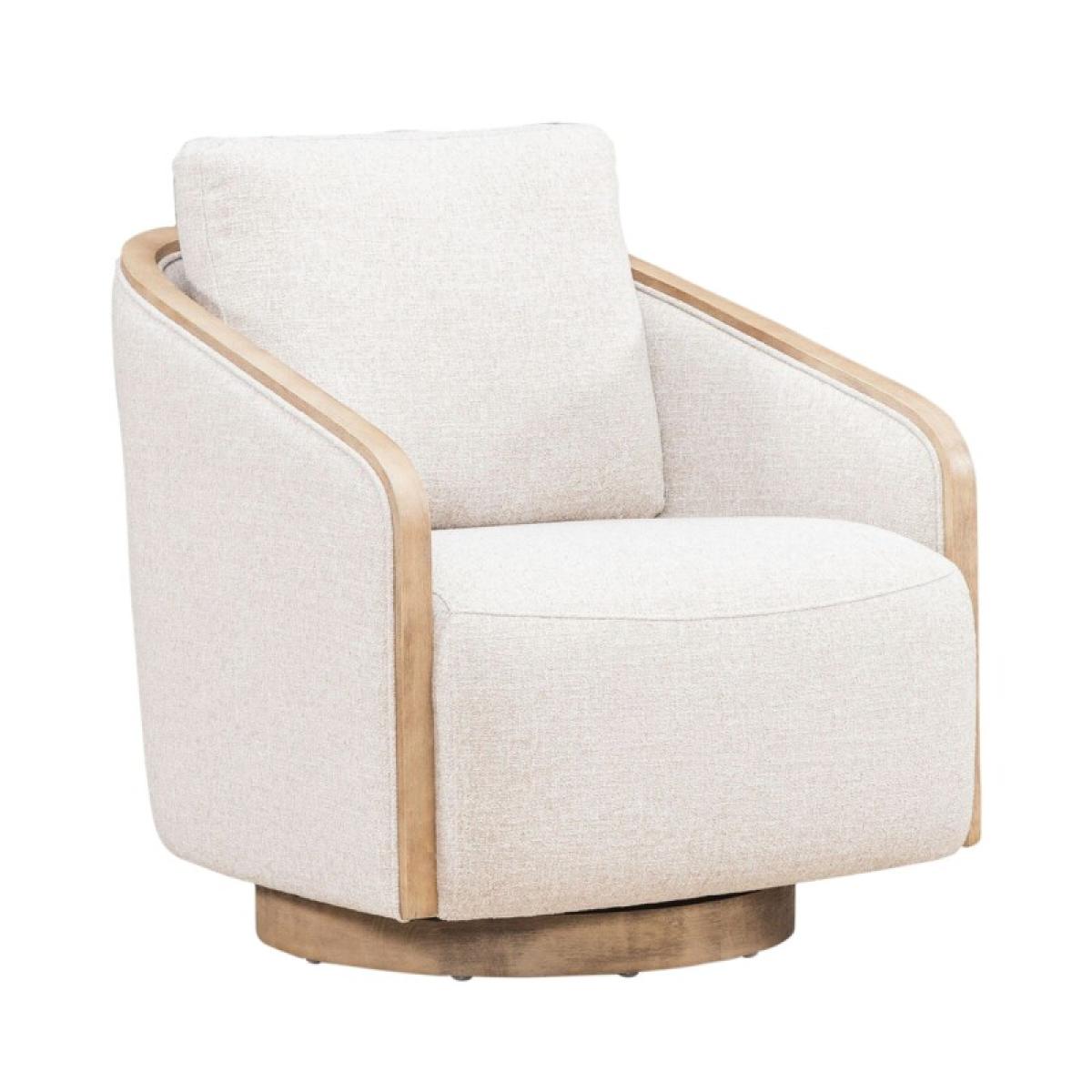 Nora Uph Swivel Accent Chair - Light Brown - Image 3