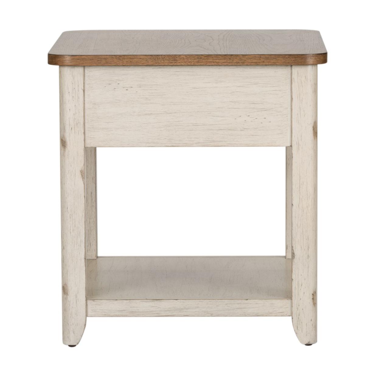 Farmhouse Reimagined End Table with Basket - Image 4