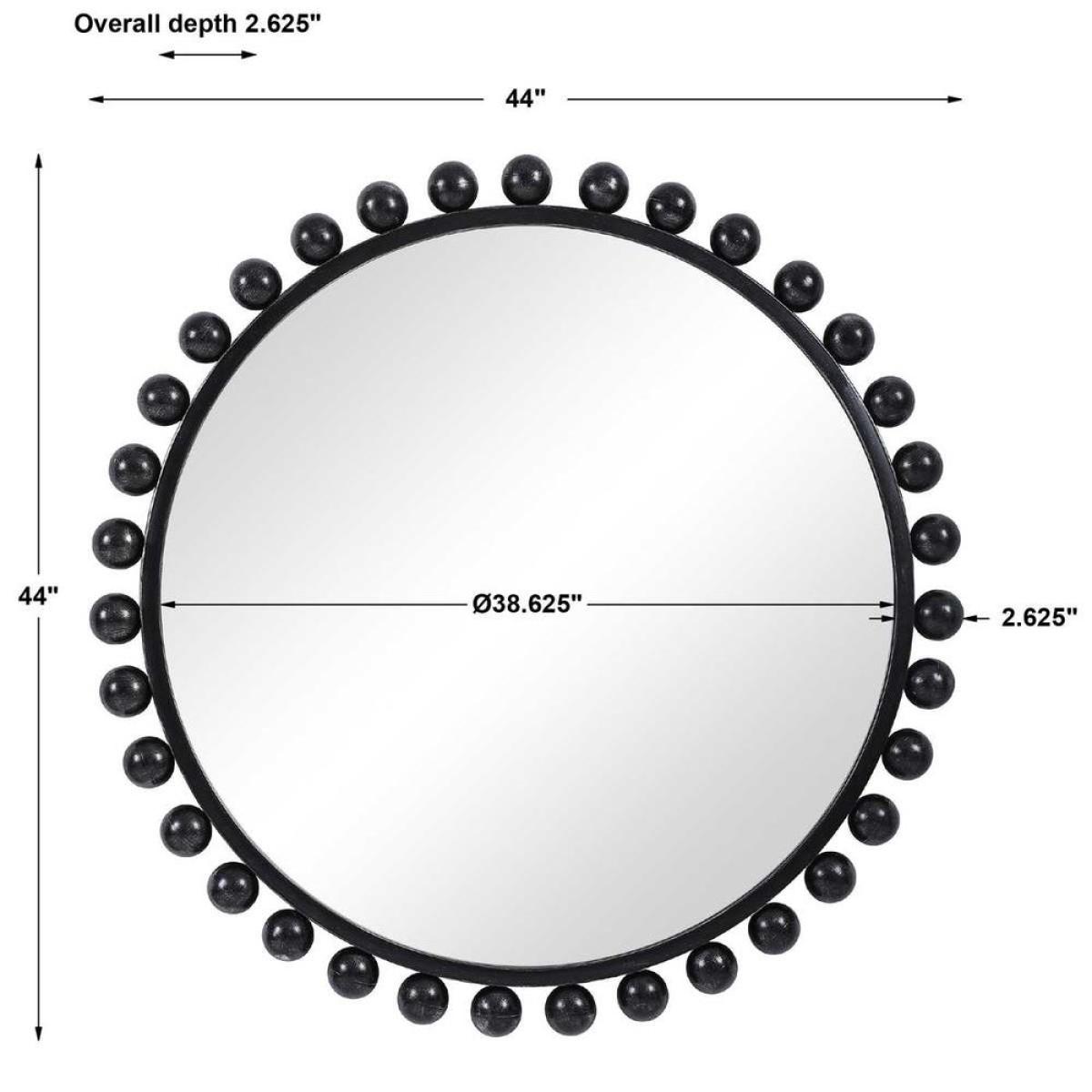 Cyra Round Mirror, Black - Image 11