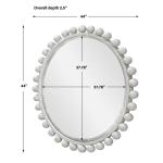 Cyra Wood Round Mirror, Aged Ivory - Image 7