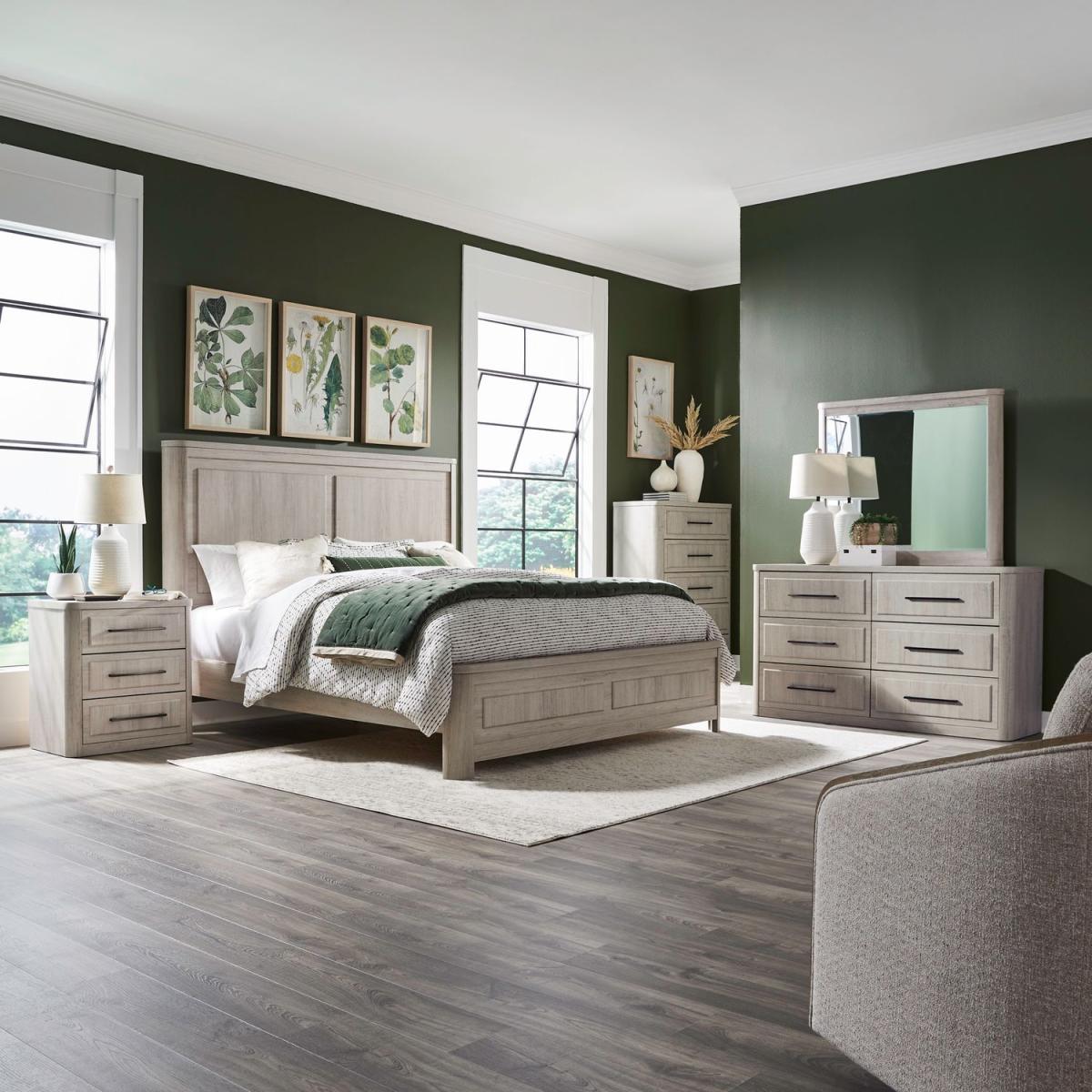 King Panel Bed, Dresser & Mirror, Chest, Night Stand - Image 2