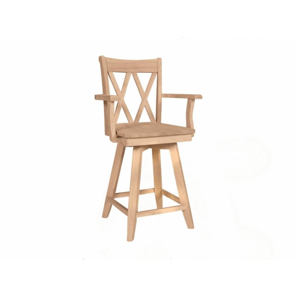 4cf75bebd7d67d57a076dba1340336ee 24'' XX Back Counter Swivel Stool w/ Arms - Image 1