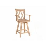 24'' XX Back Counter Swivel Stool w/ Arms