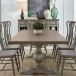 River Place 9 Piece Trestle Table Set - Image 2