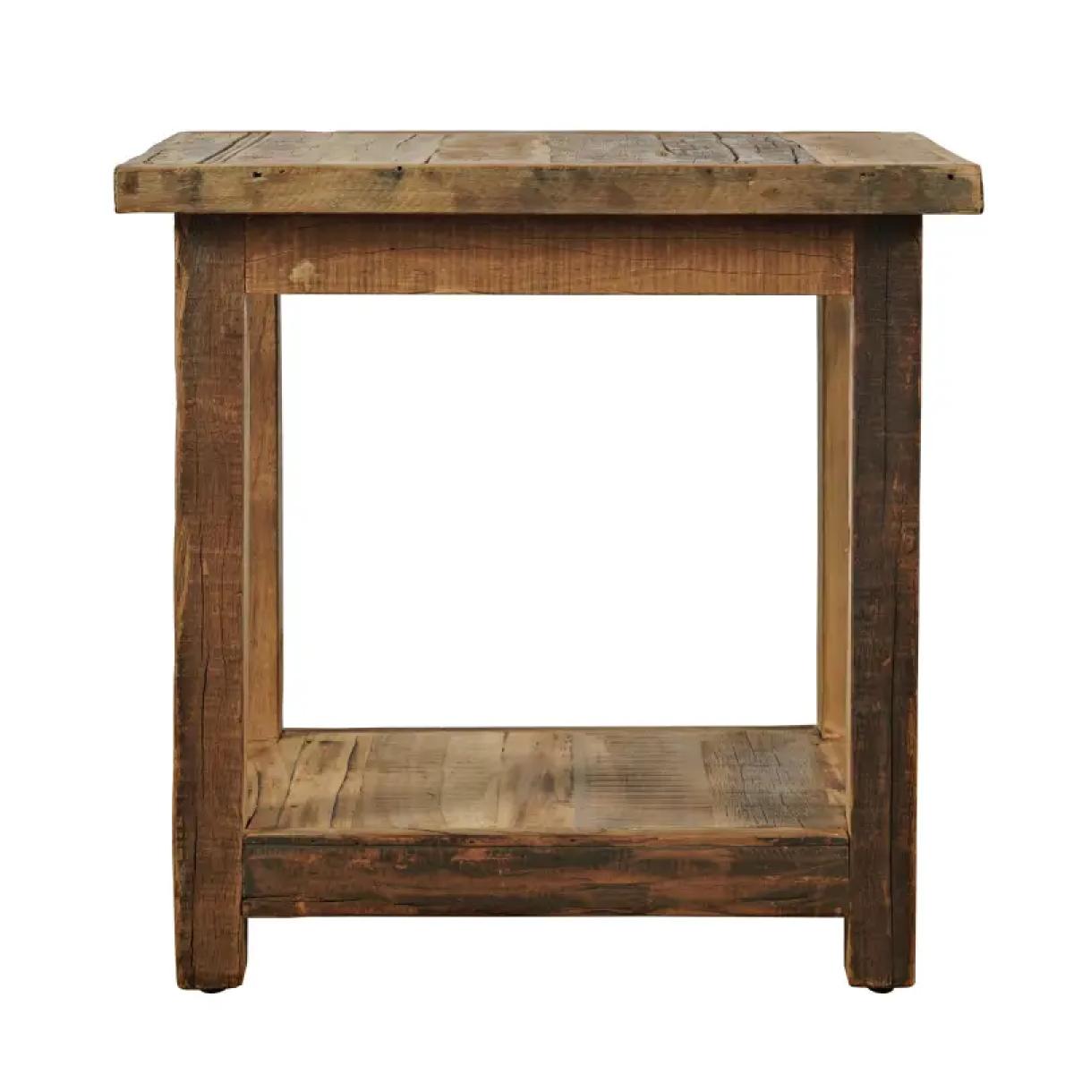 Reclamation Salvaged Wood Chairside Table - Image 4