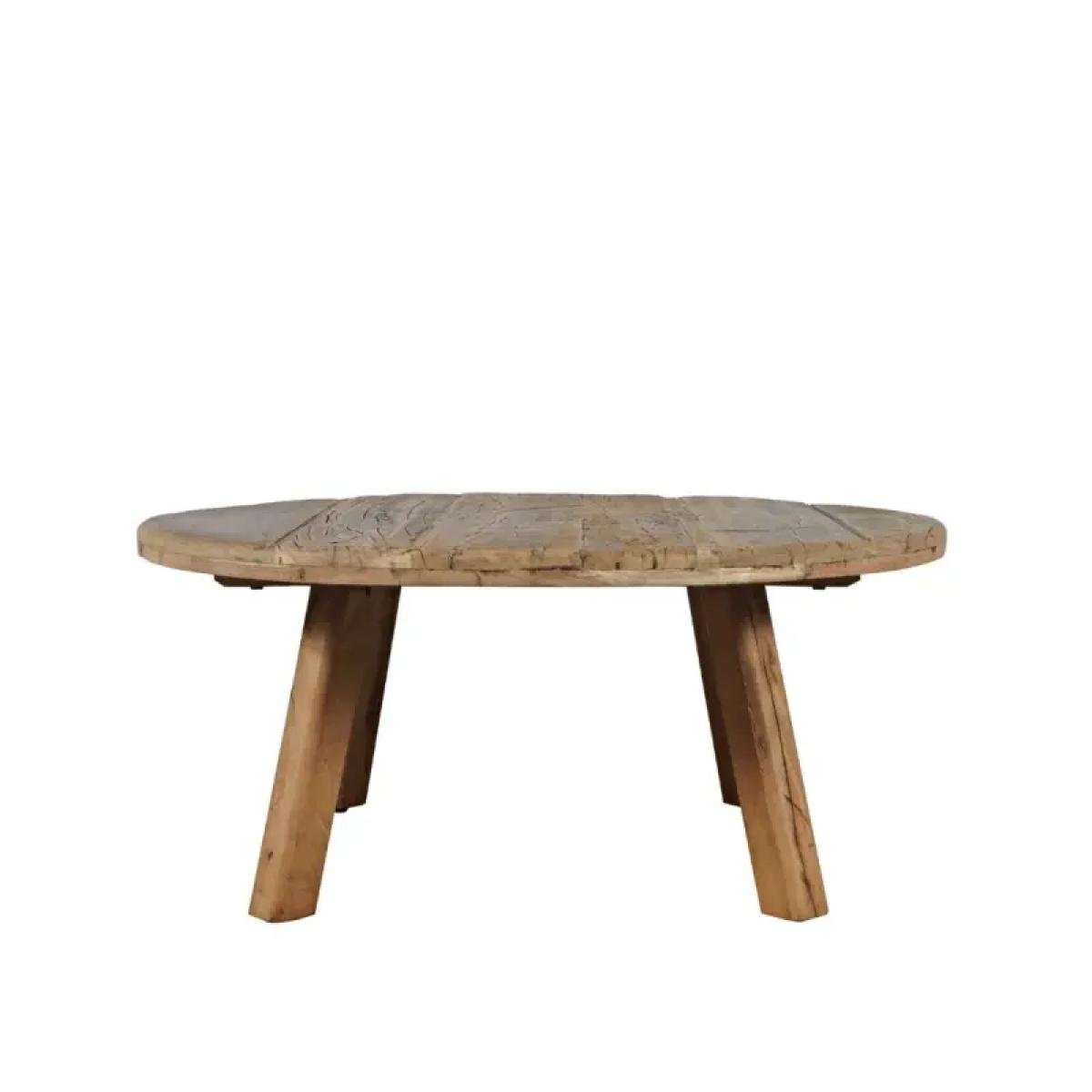 4e954d7413dbcd5b06c5d2cf47272ff3 Reclamation Salvaged Wood Round Coffee Table - Image 1