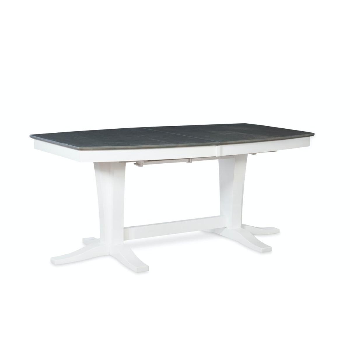 Milano Double Pedestal Extension Table in Heather Gray & White - T05-4096XXT - Image 3