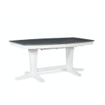 Milano Double Pedestal Extension Table in Heather Gray & White - T05-4096XXT - Image 3