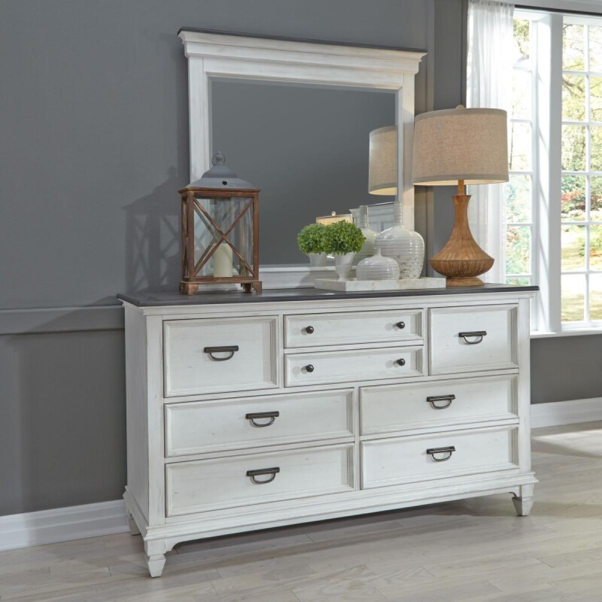 King Panel Bed, Dresser & Mirror - Image 3