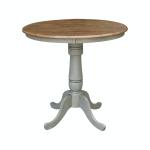 Dining Essentials - 36'' Round Table Top w/36" Traditional Pedestal w/ Extension in Hickory / Stone