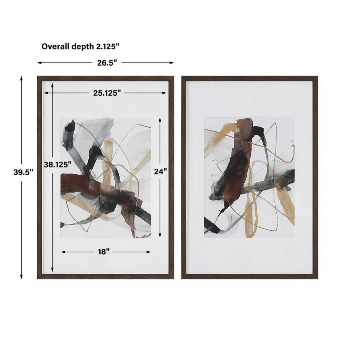 Burgundy Interjection Framed Prints, S/2 - Image 8