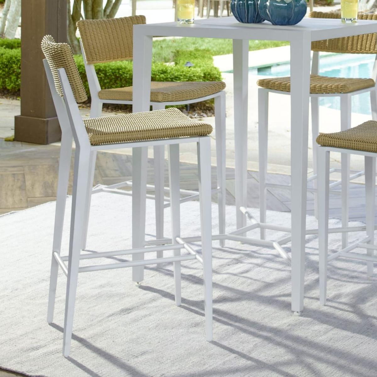 Calbas Outdoor Bar Stool, White - Image 5