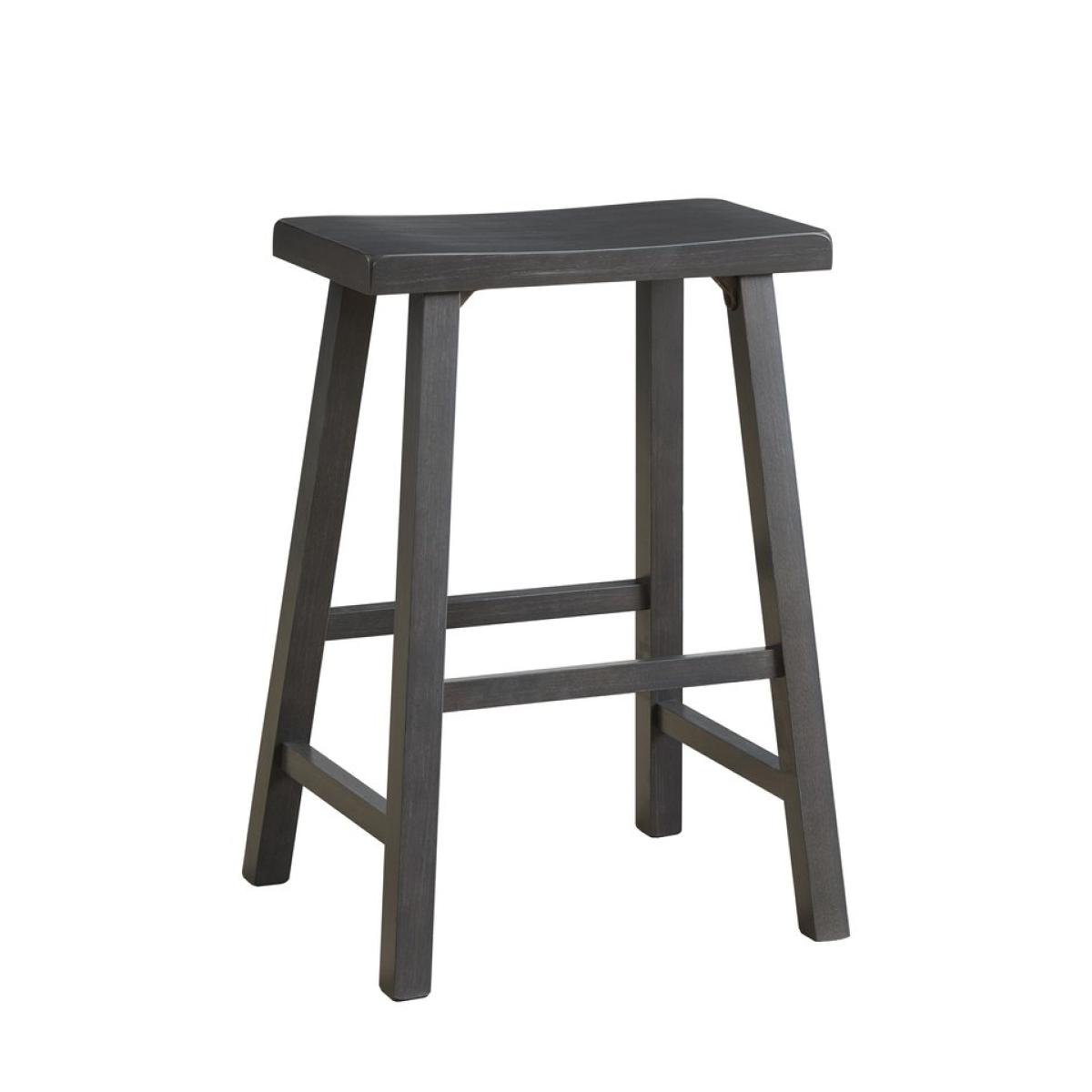 50a5ac6e1556b4cfedfa396a6635e0f6 Dining Essentials- Saddle Seat Heather Gray Stool - Image 1