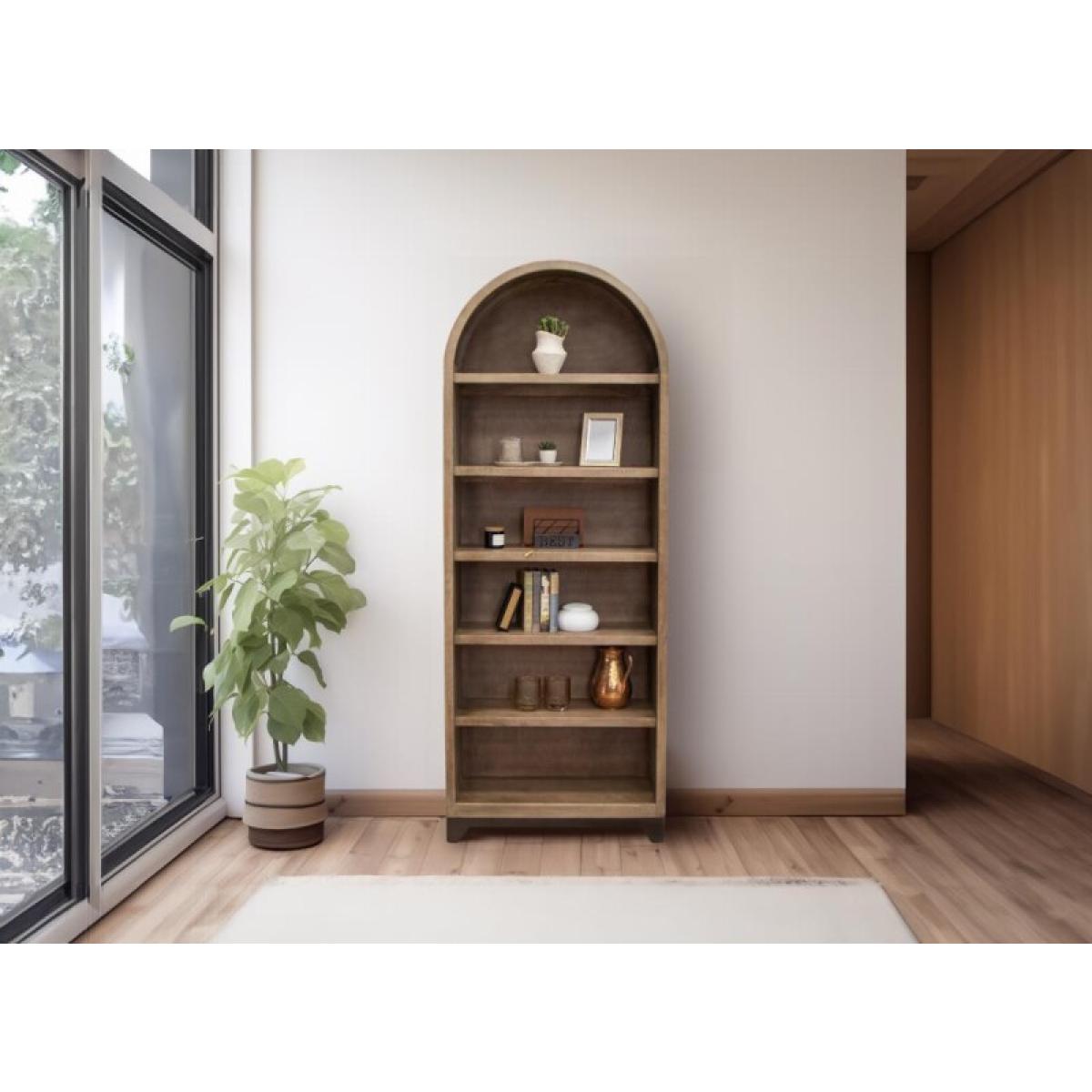 6 Shelves Bookcase - Natural Parota - Image 3