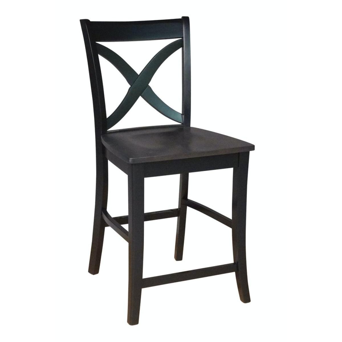519538534d268e2dc67806cfa79de836 Cosmopolitan Collection - 24" Salerno Stool in Coal & Black - Image 1
