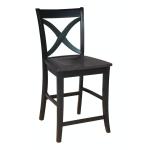 Cosmopolitan Collection - 24" Salerno Stool in Coal & Black
