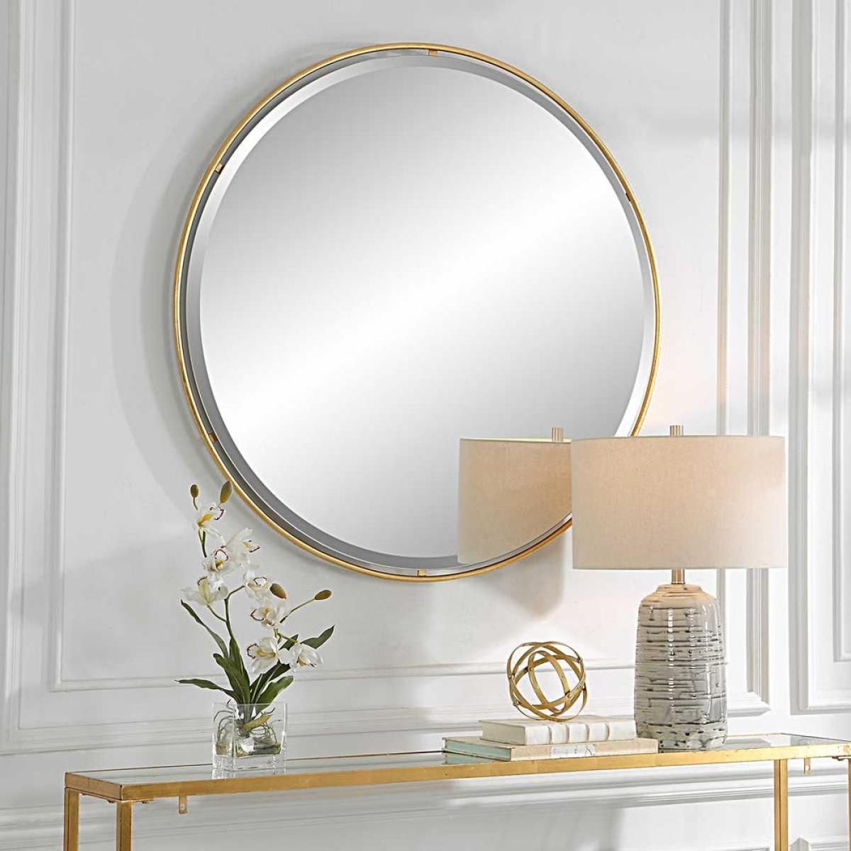 Canillo Round Mirror, Gold - Image 6