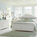 King Panel Bed, Dresser & Mirror, Chest