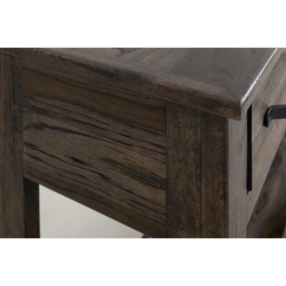 3 Drawer, 1 Shelf Sofa Table - Teak - Image 6