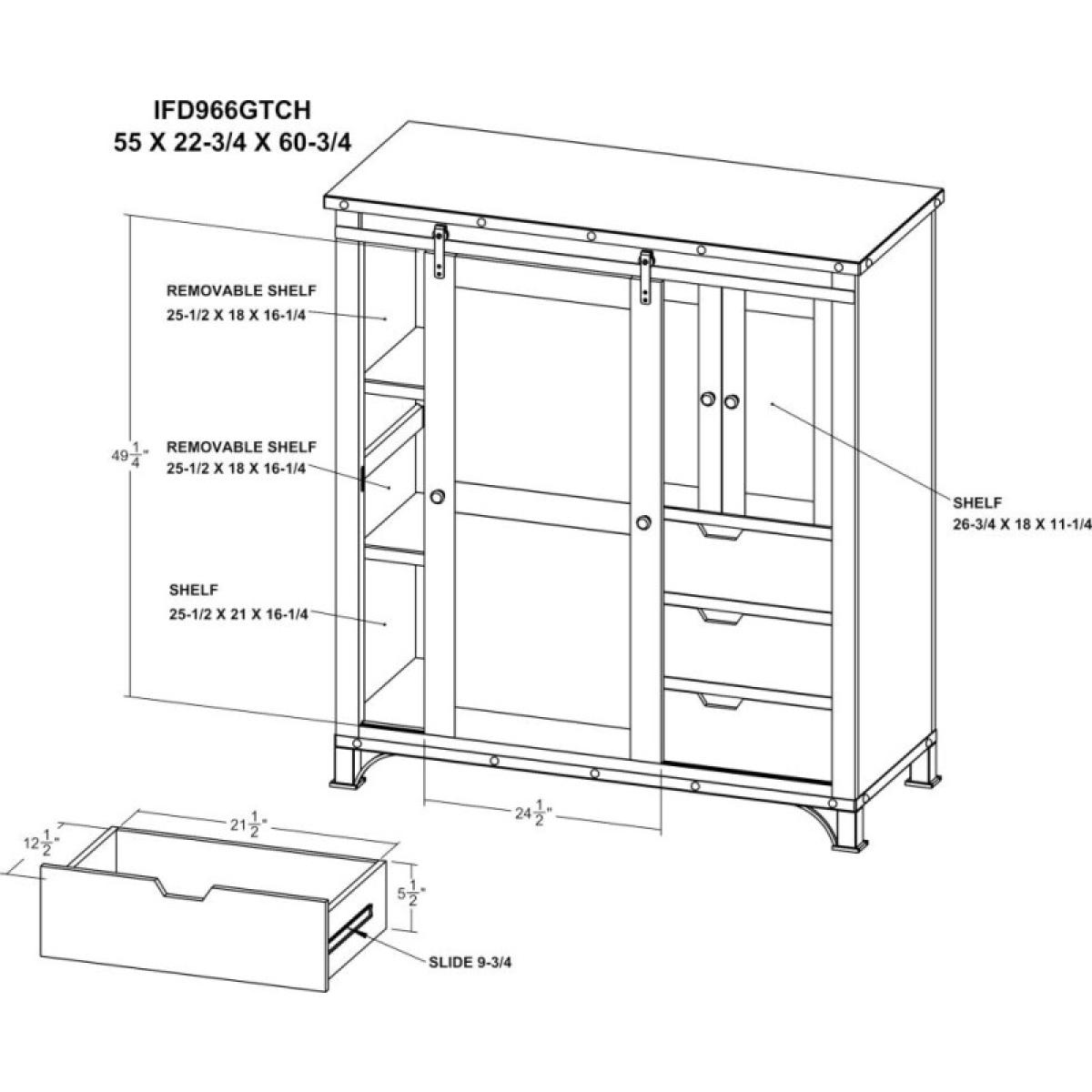 3 Drawer 1 Sliding Door 2 Door Gentleman's Chest - Antique - Image 13