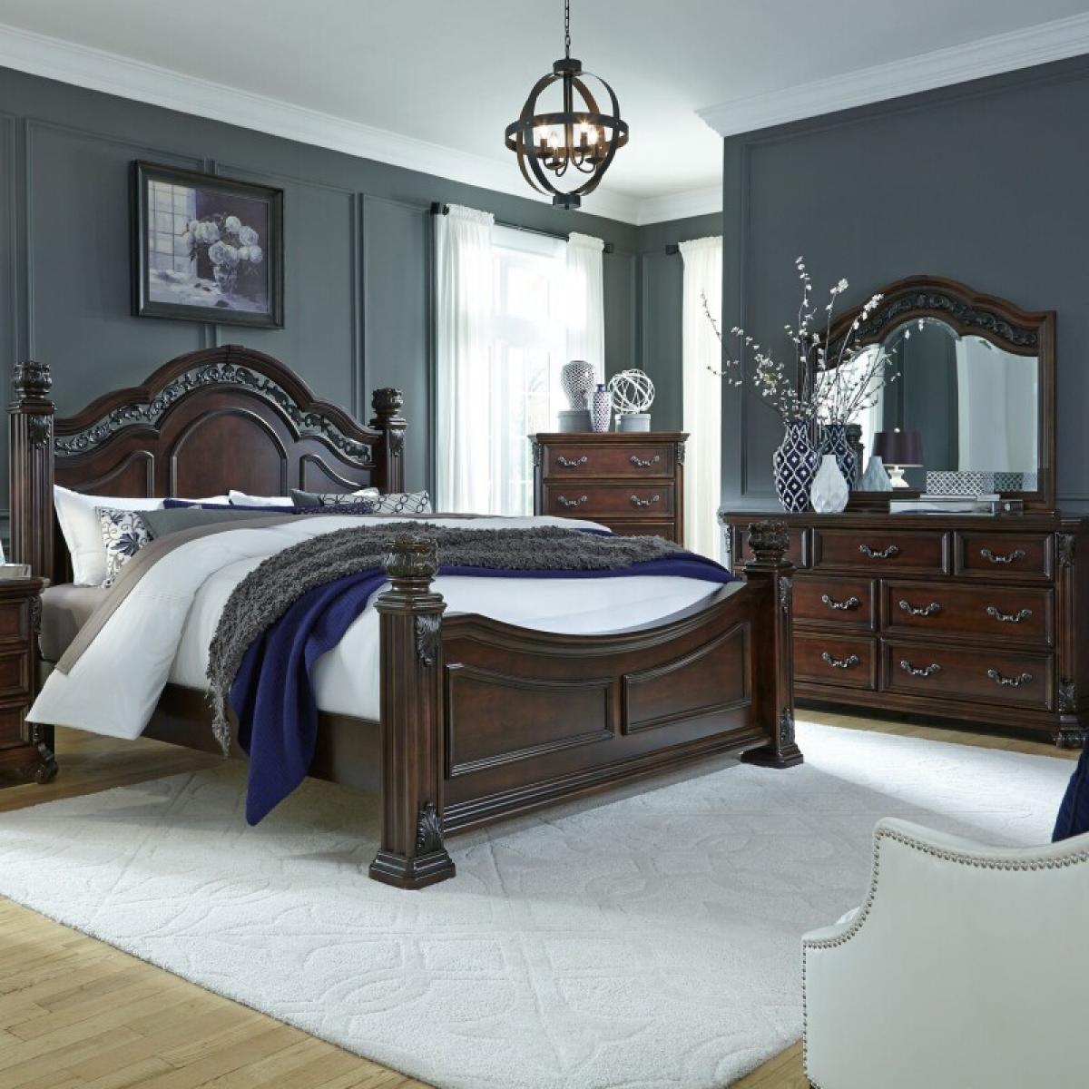 Messina Estates Queen Poster Bed, Dresser & Mirror - Image 2