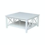 Hampton Collection Square Coffee Table in Pure White