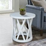 Home Accents- Ceylon Round End Table in White - Image 5