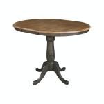 Dining Essentials - 36" Extension Table Top w/36"H Traditional Pedestal w/Extension in Hickory/Coal