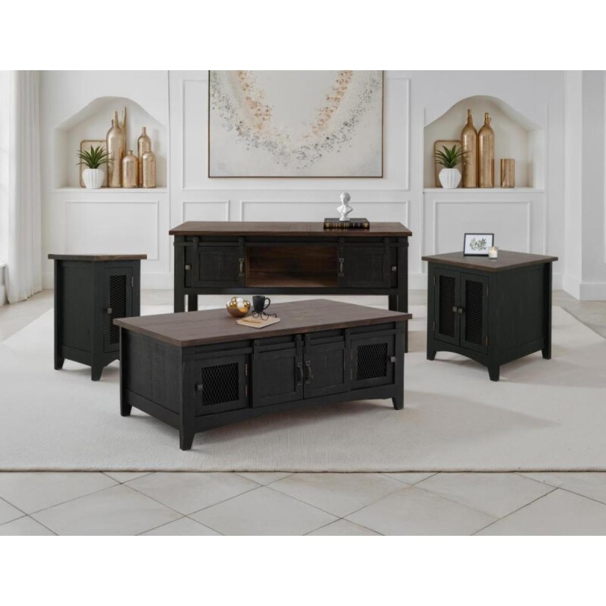 Pueblo 2 Metal Mesh Doors End Table - Image 9